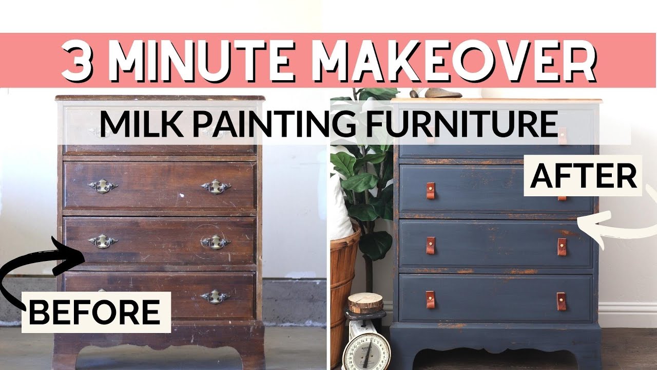 Milk Painted Furniture  Crackle Makeover - Salvaged Inspirations