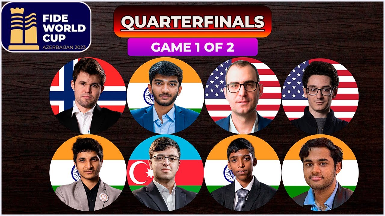 D Gukesh – Magnus Carlsen, FIDE World Cup 2023 1/4 final – LIVE