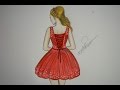 تعلم رسم جسم فتاة مع فستان قصير مميز How to draw girl with a dress