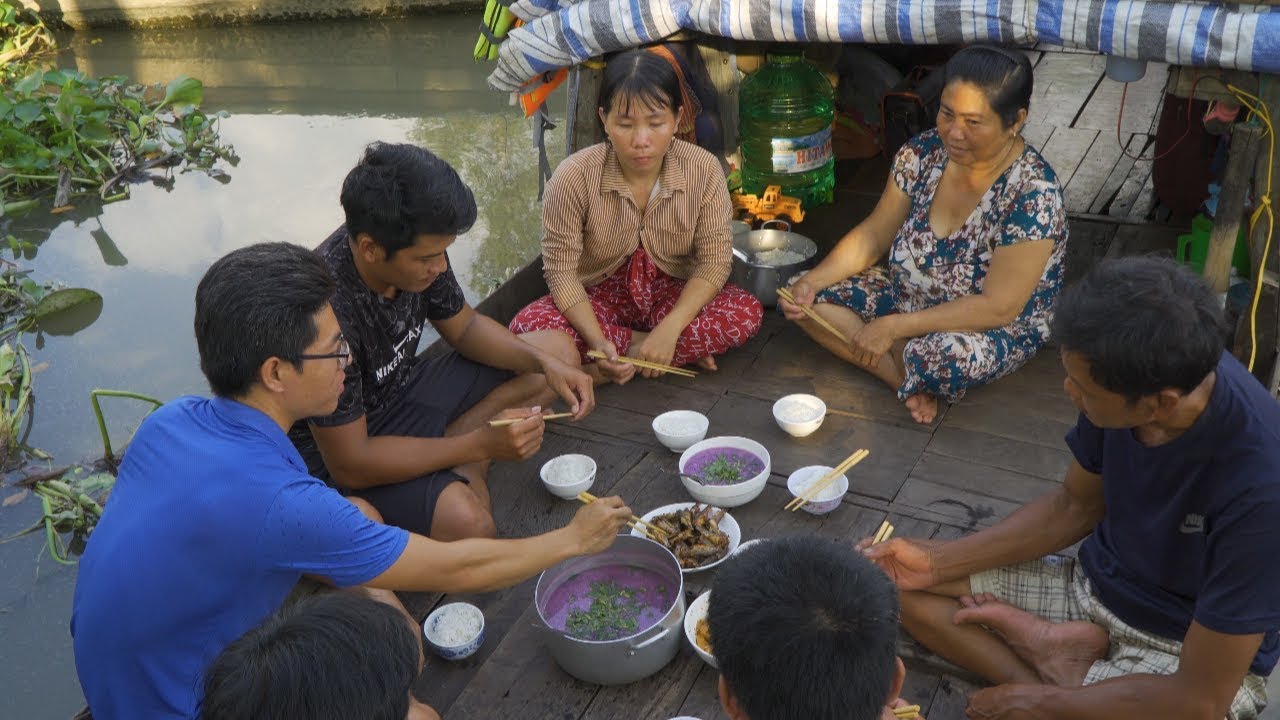 Hướng dẫn Cách nấu canh khoai mỡ – Cơm Chiều trên Sông Nước Miền Tây ● Canh Khoai Mỡ, Dưa Mắm | Nét Quê #82