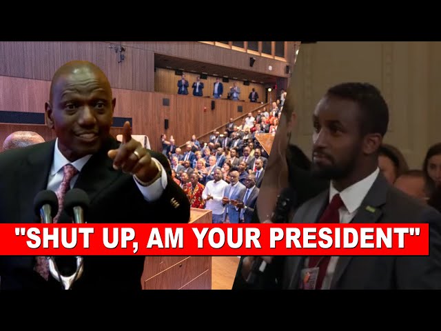 DRAMA!! See how Ruto silenced this Kenyan Journalist in America after asking him tough questions! class=