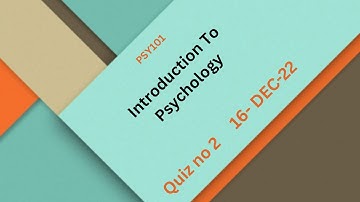 PSY101 Introduction To Psychology Quiz No 2