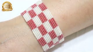 Takı Tasarımı-Kolay Kum Boncuklu Bileklik Nasıl Yapılır-HOW TO MAKE BRACELET-TUTORIAL-DIY-HOW TO