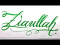 Ziaullah name signature calligraphy status  how to improve cursive handwriting  cut marker  art