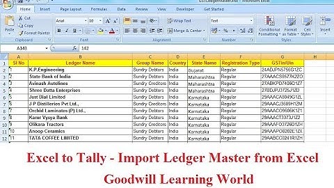 Excel to Tally - Import Ledger Master from Excel :  Tally TDL for Excel to Tally