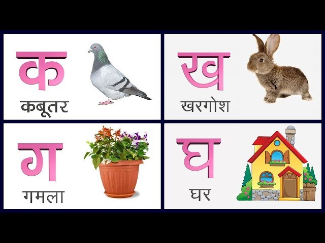 Hindi Varnamala Song with Pictures for Kids | Hindi Varnamala K KH G Gh class=