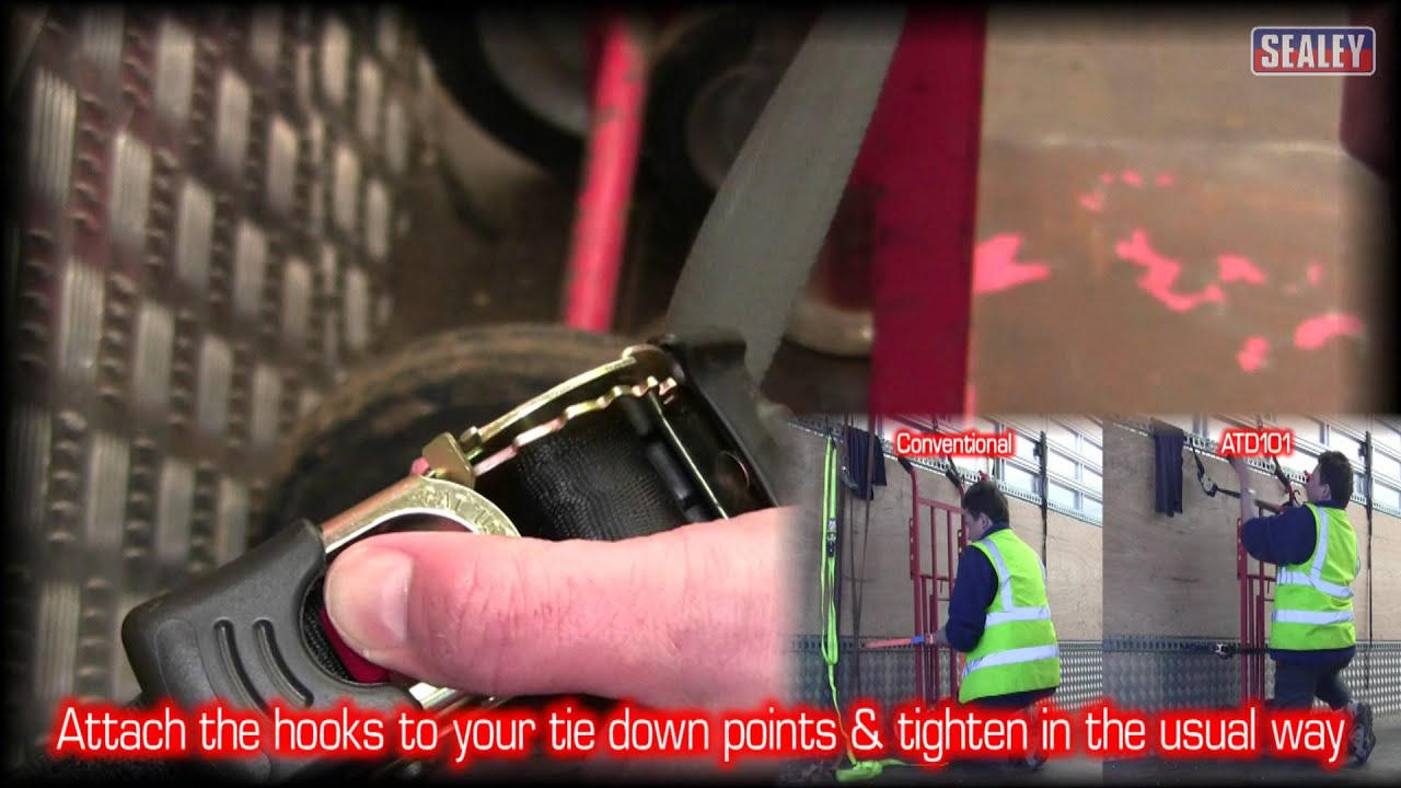 Retractable Ratcheting Tie Downs, Sealey ATD101 Automatic Retractable
