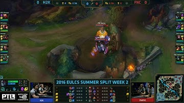 H2K vs Fnatic Game 1 W2D2 EU LCS Summer Split 2016 | H2K vs FNC Day 2 Week 2