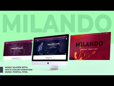 Milando: Music Player with Multi Color Variation Music Portal HTML Template