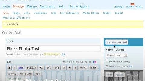 Using Flickr with Wordpress