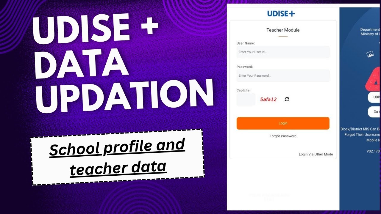 UDISE+ Data Updation |UDISE+ ରେ School Profile and Teacher data Update ...