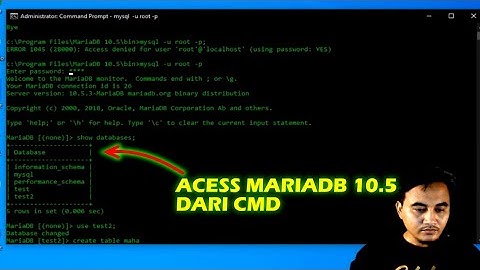 Acess, Backup dan Restore Database MariaDB dari CMD
