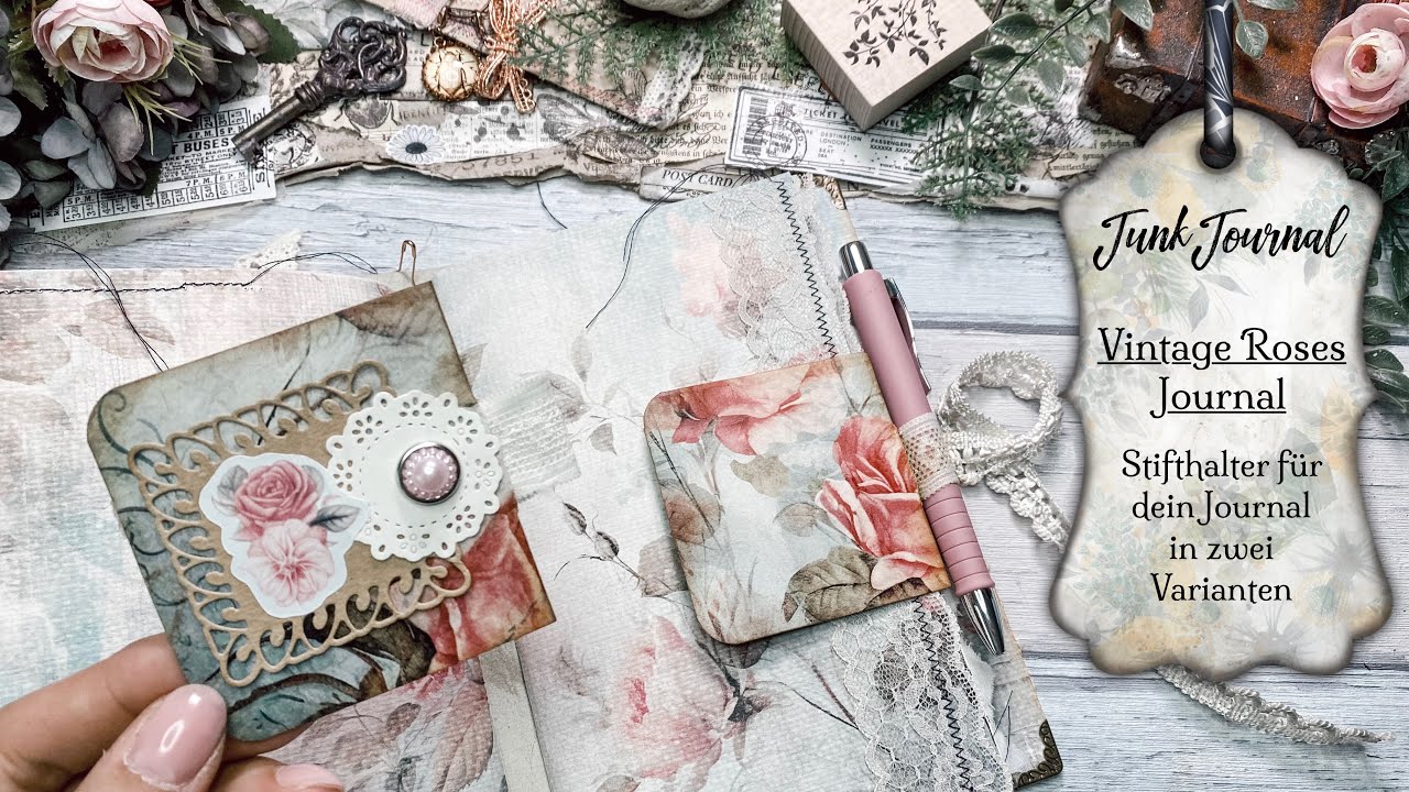 Junk Journal / deutsch / Stifthalter in zwei Varianten für das