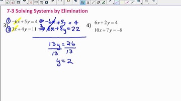 Algebra Lesson 7 3 Solving Systems by Elimination