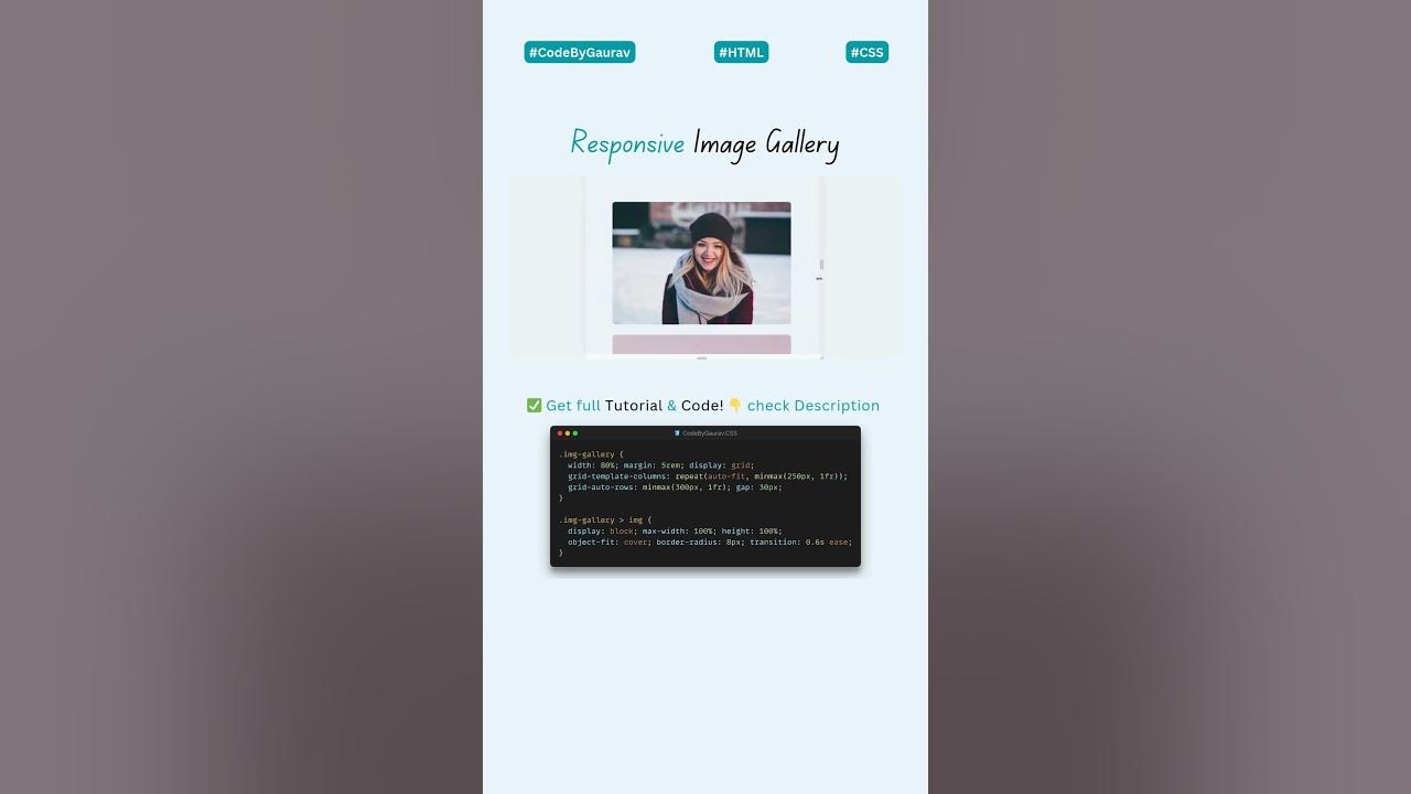 📸 Responsive Image Gallery Using HTML & CSS #webdevelopment #coding # ...