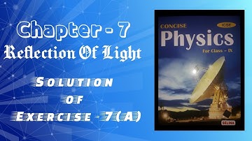 Solution of exercise - 7(A) reflection of light | Class 9th | ICSE  ,  SELINA