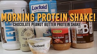 Morning Protein Shake - Chocolate Peanut Butter Protein Smoothie