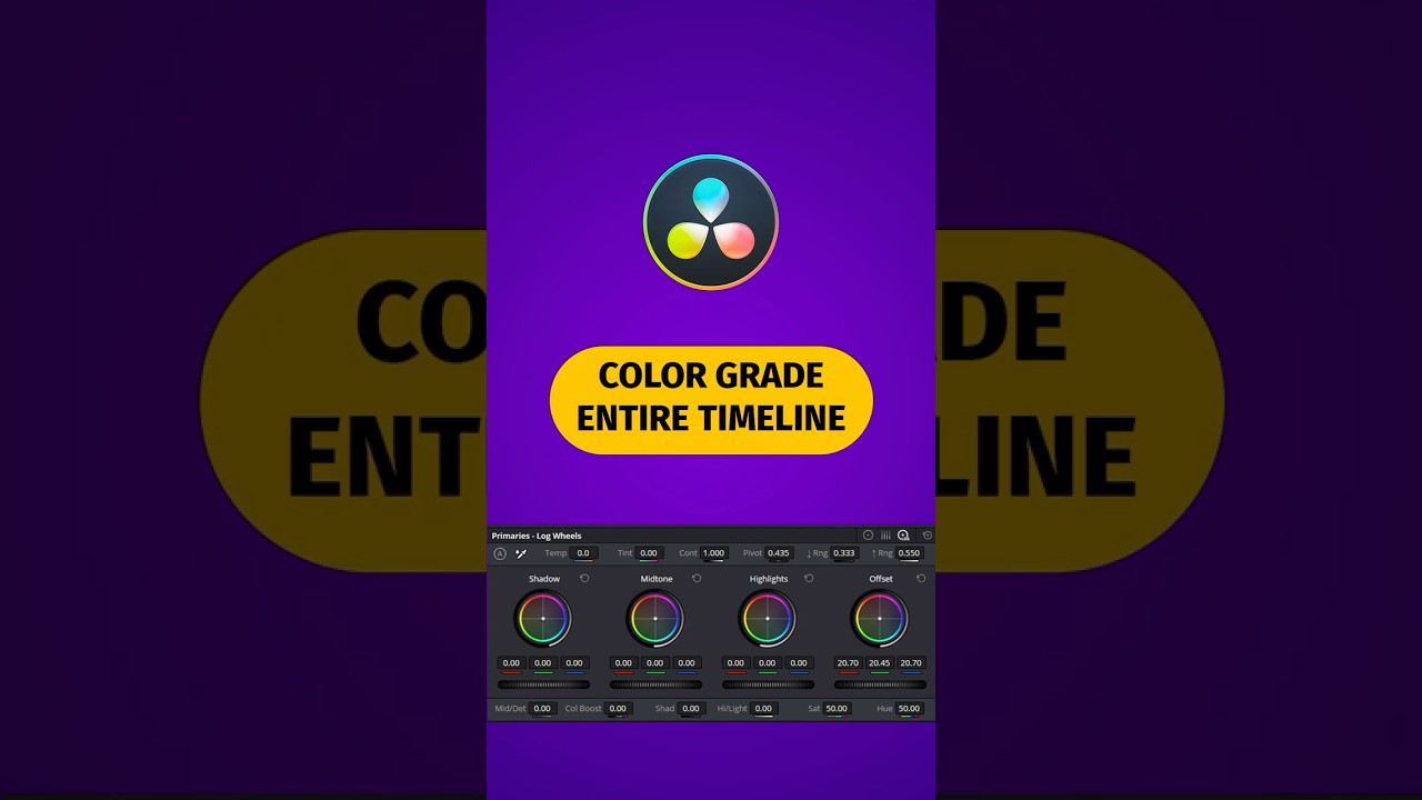 Color Grade ENTIRE TIMELINE - Davinci Resolve Tip#3