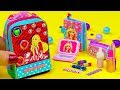 11 DIY Miniatures for Barbie ~ Sequin Backpack, Notebook, Pencil Case and more