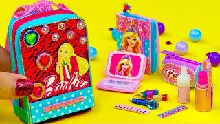 11 DIY Miniatures for Barbie ~ Sequin Backpack, Notebook, Pencil Case and more