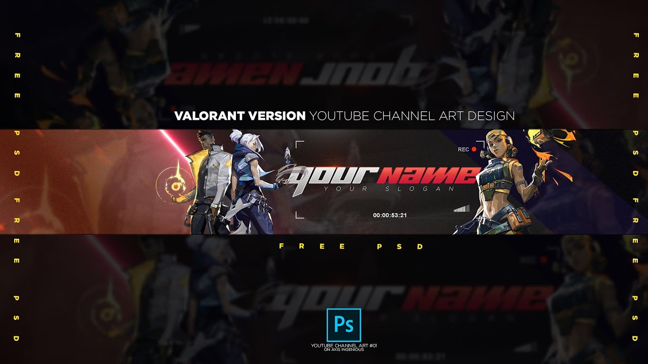 Valorant Gaming Channel Art Design | Gaming Channel Art PSD | Free PSD | Gaming  Banner Design - YouTube