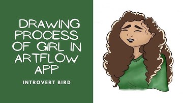 How to Draw Girl Digitally - Drawing Process - Artflow Illustration  - Introvert Bird