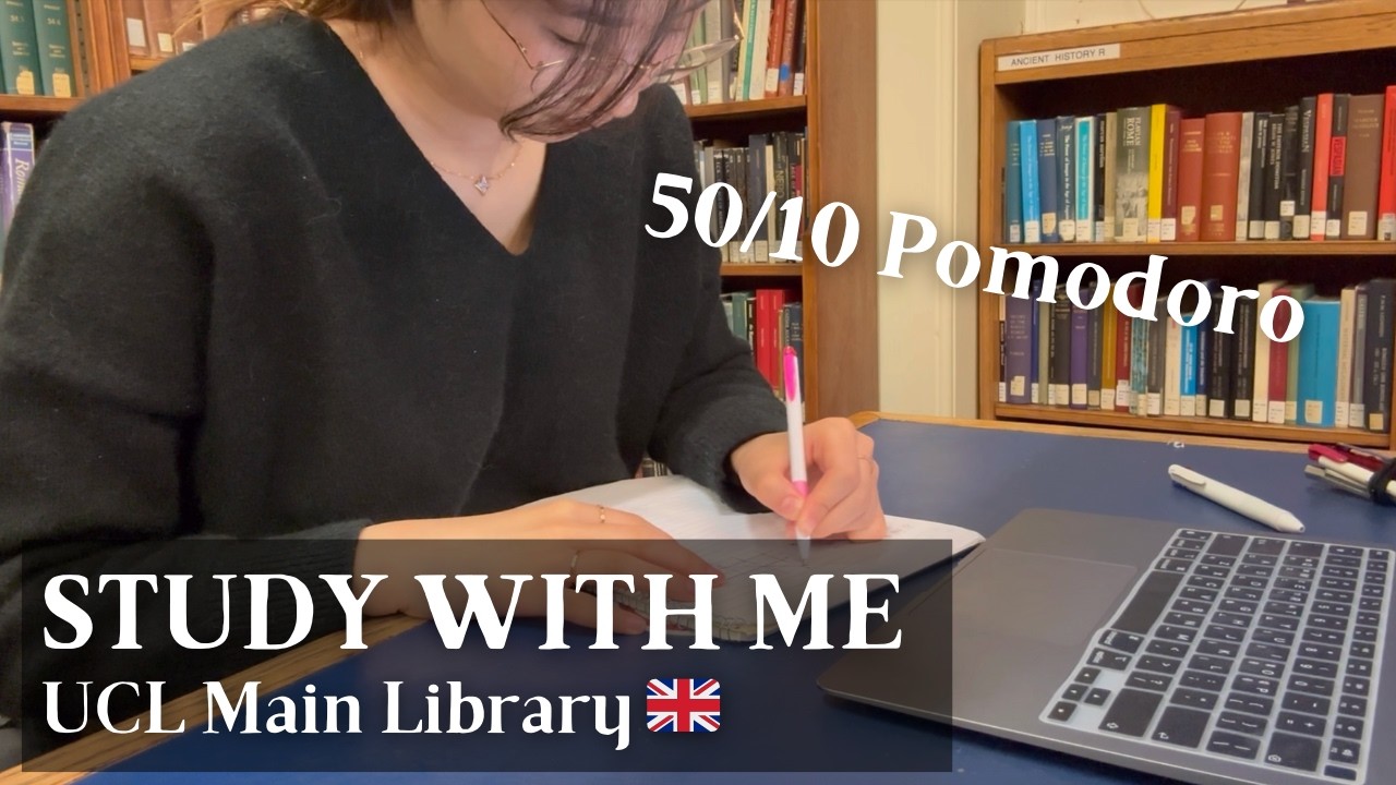 3 HOURS STUDY WITH ME | UCL Main Library | Lofi & Ambience | 50 + 10 min Pomodoro
