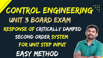 Response of Critically Damped Second Order System for Unit Step Input | Control Engineering