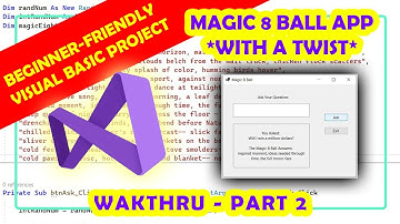 Magic 8 Ball App - Visual Basic Coding Project Part 2 #visualbasic #visualstudiocode