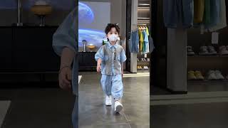 Baby Boy's Summer Cool Outfit | Light Blue Patchwork Makes His Skin Look So Bright