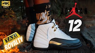 JORDAN 12 ROYALTY TAXI DETAILED REVIEW & ON FEET W/ LACE SWAP!!