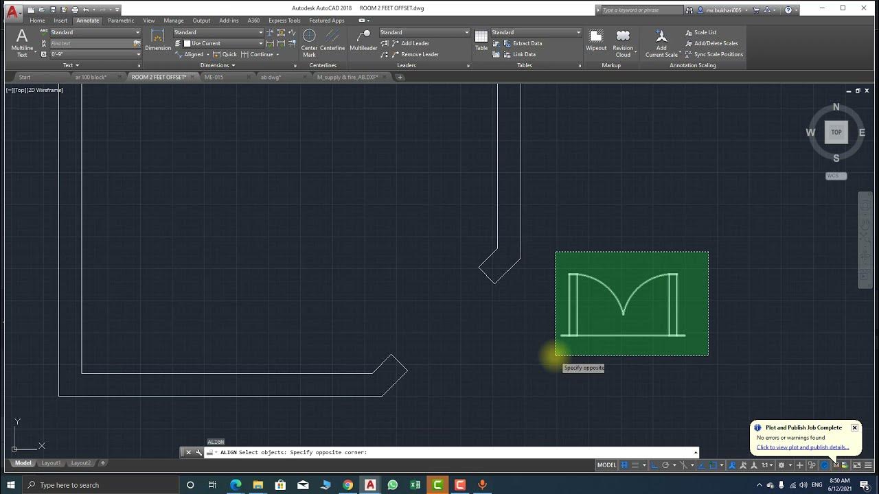 HOW MAKE DOOR 45 DEGREE IN AUTOCAD YouTube