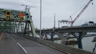 Pont Champlain bridge. WQHD. Construction. Montreal. Quebec. Canada. 13.05.2019.