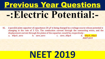 A parallel plate capacitor of capacitance 20 μF is being charged by a voltage source whose potential