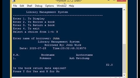Terminal Library Management System Using Python