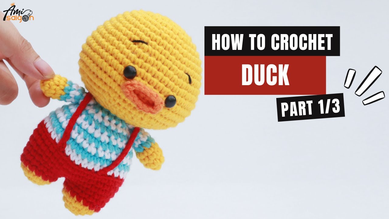 #329 | Duck in Overalls Amigurumi Free Pattern (1/3) | How To Crochet Amigurumi Animal | @AmiSaigon