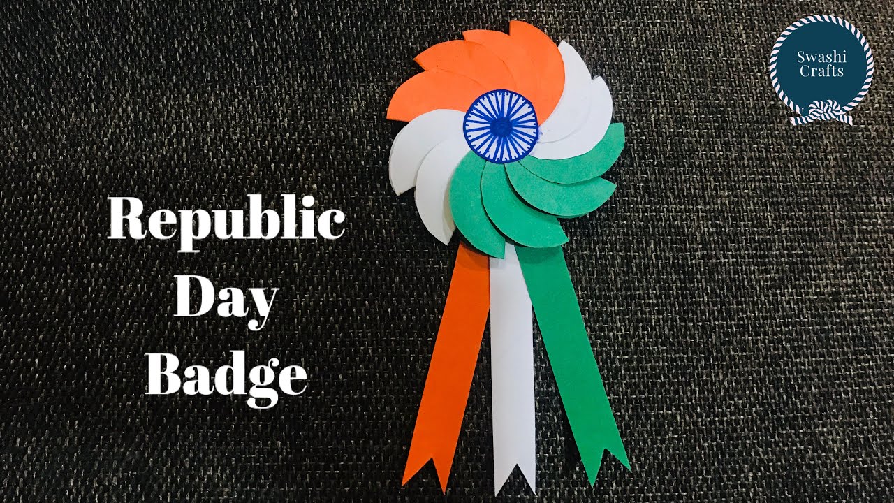 DIY Republic Day Badge/How to make Indian Tricolor Badge/ 26 January Craft Ideas for Kids