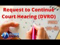 Request to Continue a Domestic Violence (DVRO) Hearing in California Family Court (Form DV-115)