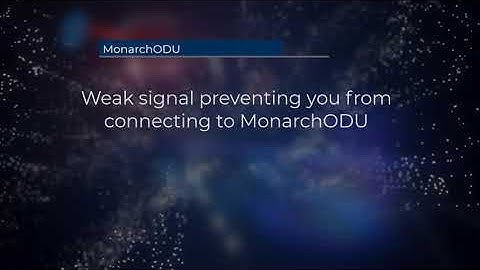 Unable to connect to MonarchODU (Windows)