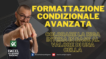 Formattazione condizionale su tutta la riga in Excel usando una formula