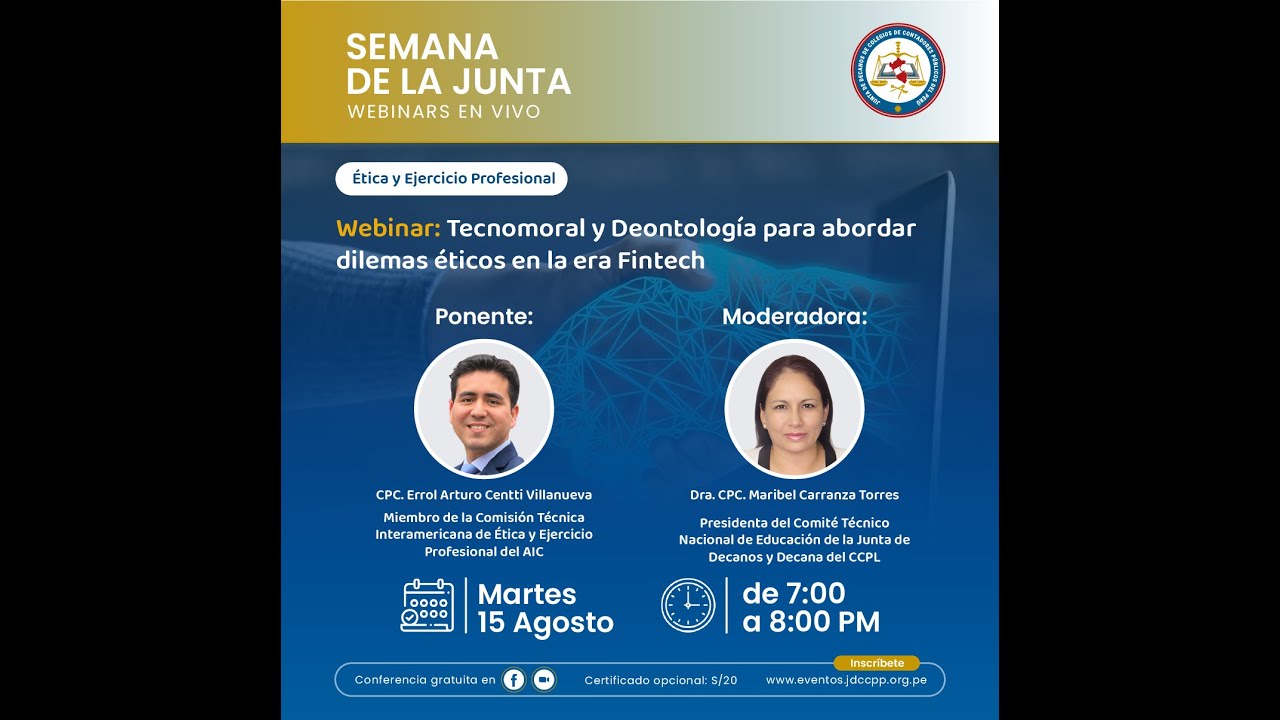Webinar: Tecnomoral y Deontología para abordar dilemas éticos en la era Fintech