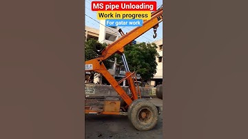 MS pipe Unloading Work in progress for gater work #shortsvideo #constructionchannel #rainindustries