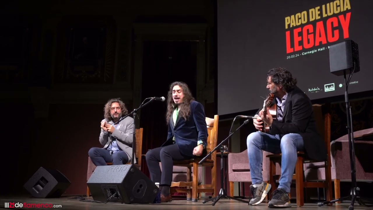 José del Curro con Josemi Carmona y Antonio Serrano en la presentación de Paco de Lucía Legacy
