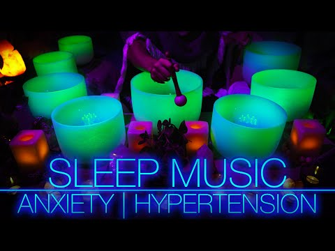Crystal Singing Bowls Sleep Music for Anxiety | Hypertension | Meditation | Study (No Talking)