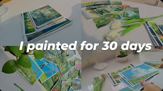 I painted for 30 days 🌱 And this is how it went ( Studio Ghibli edition ☁️🌻🌿)