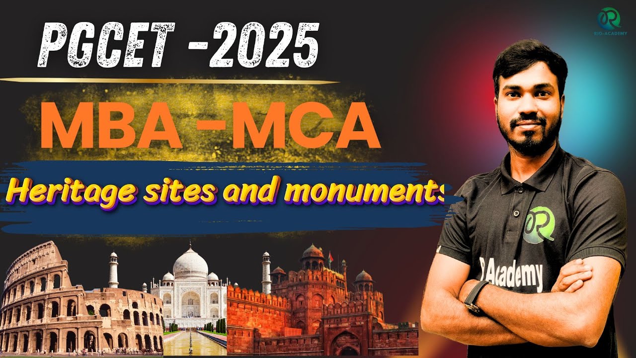 PGCET MBA-MCA 2025 | Heritage Sites and Monuments  | General Awareness |#pgcet2025