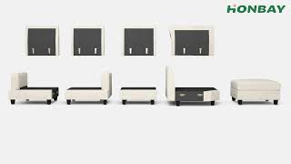 HONBAY Corduroy Modular Sectional Sofa installation video explanation