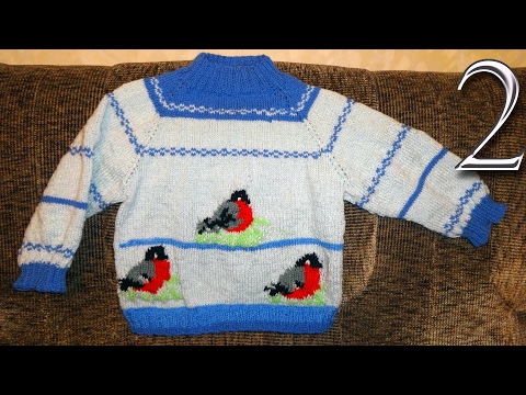 Пуловер спицами для мальчика 2 лет с рисунком