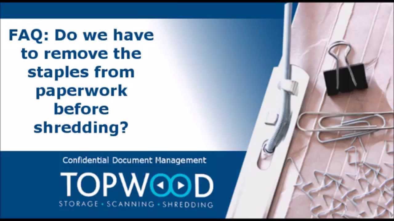 TOPWOOD FAQ Do I need to remove staples before shredding? YouTube