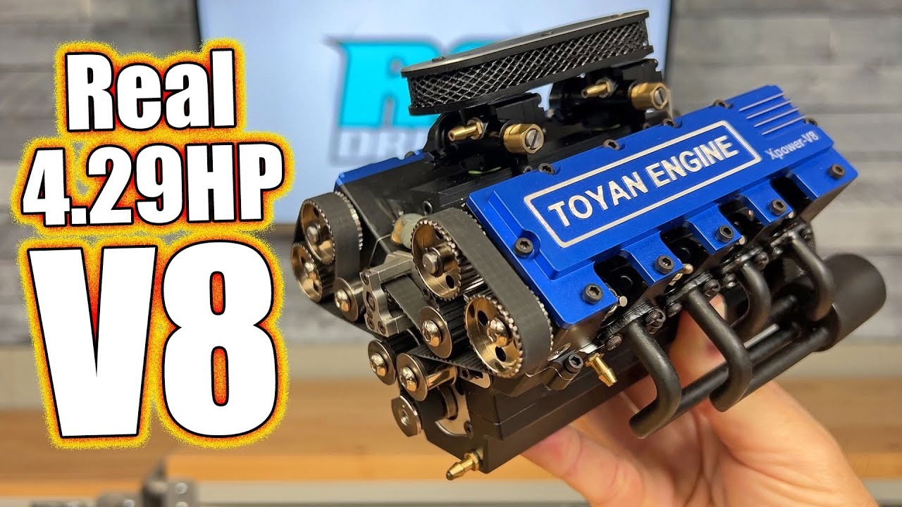 Mini V8 Running Model Engine! Toyan 4-Stroke 